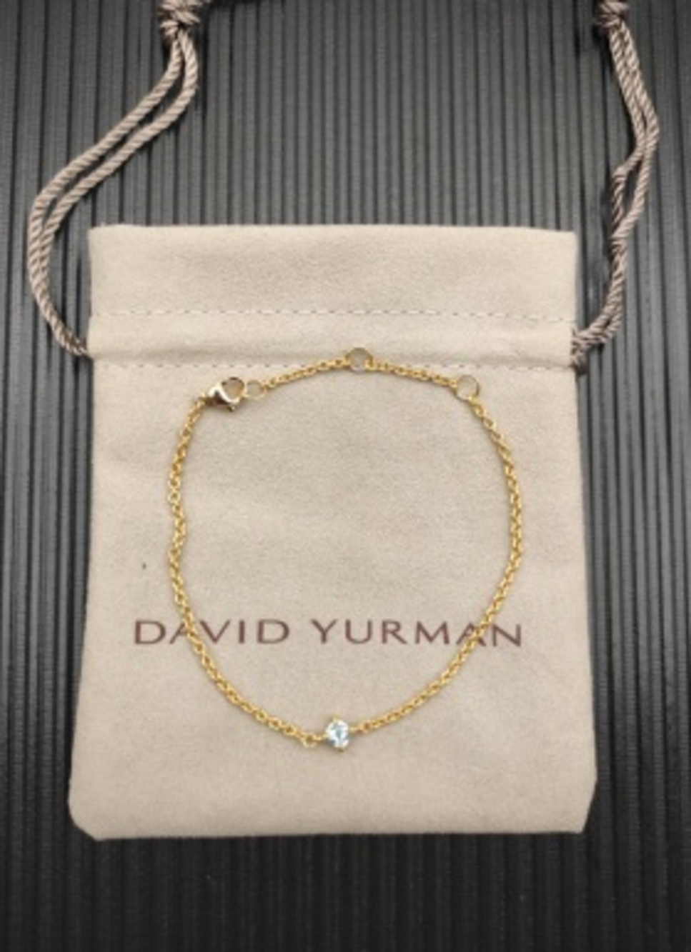 🤍David Yurman🤍4mm Minimalist Gold Single‑Stone Luxury Bracelet
